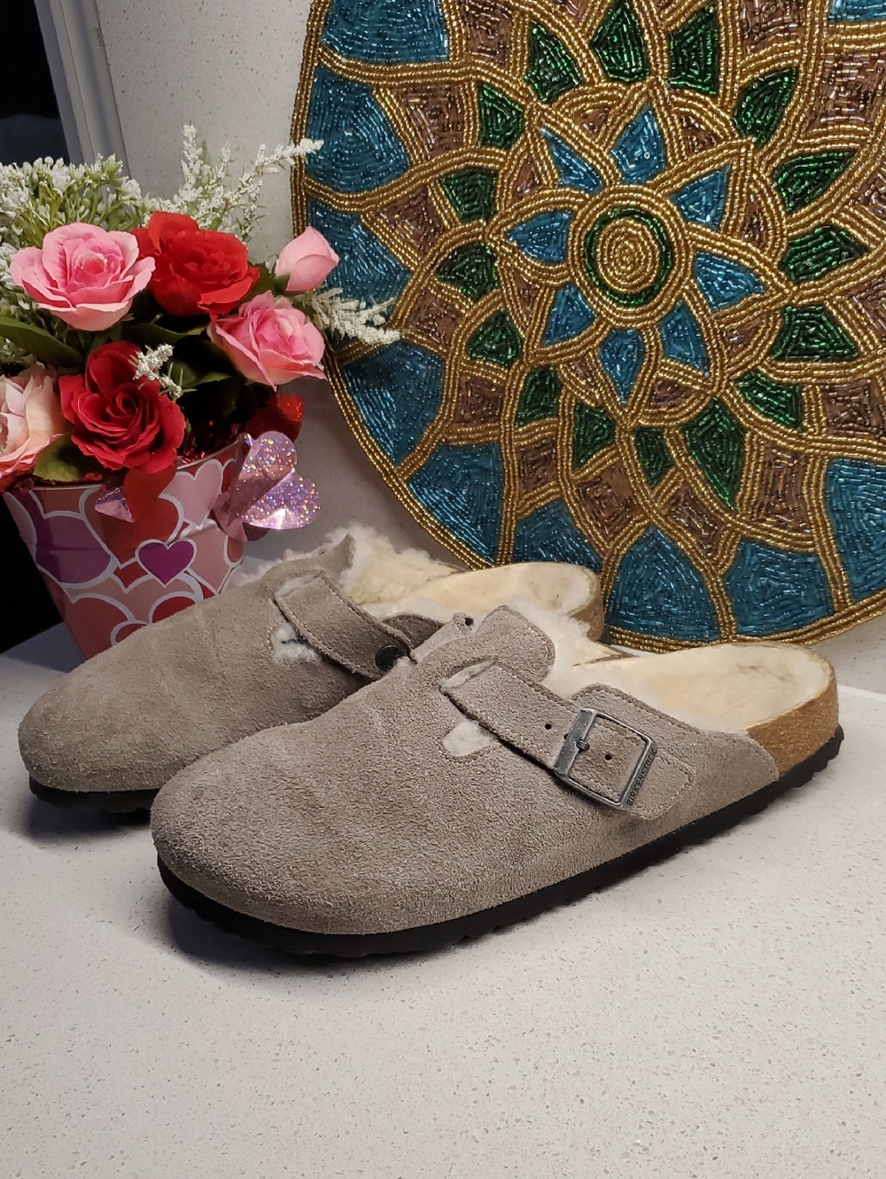 Unisex BIRKENSTOCK  Suede Leather Shearling Lined Clogs (sz M9 - W11)